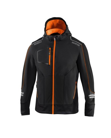 Giacca Antivento Sparco TECH SOFT-SHELL Nero Arancio L Giacca Antivento Sparco TECH SOFT-SHELL Nero Arancio L