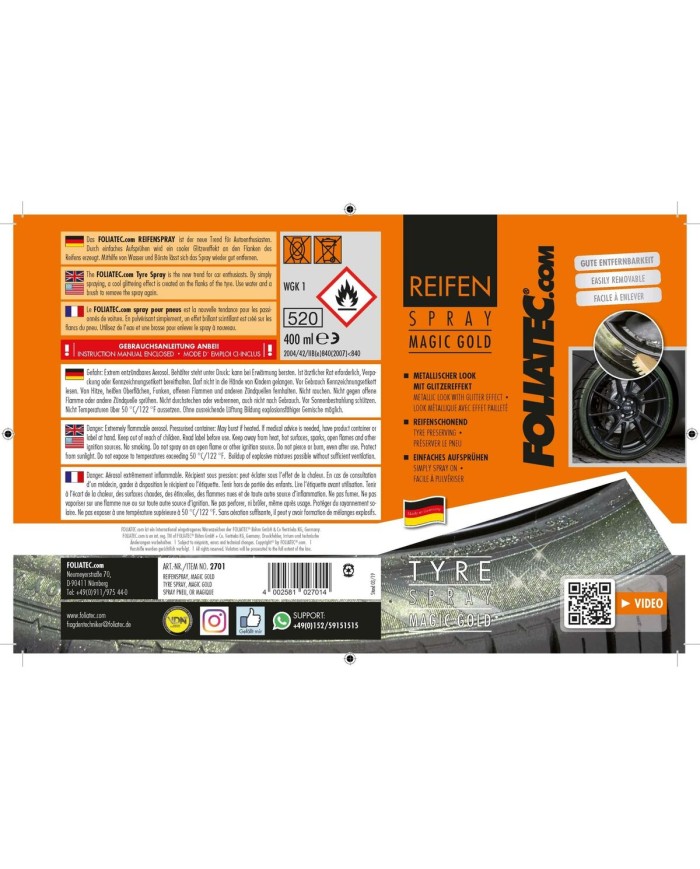 Vernice spray Foliatec Dorato Ruote 400 ml