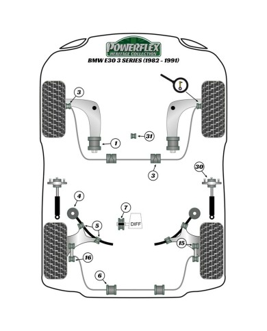 Silentblock Powerflex PFF5-303 Delantera Inferiore Silentblock Powerflex PFF5-303 Delantera Inferiore