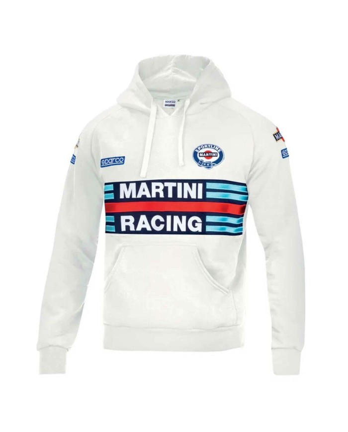 Felpa con Cappuccio Sparco Martini Racing S Bianco