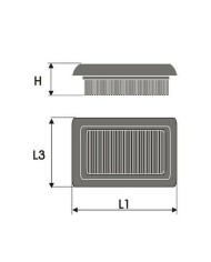 Filtro dell'aria Green Filters P448580 Filtro dell'aria Green Filters P448580