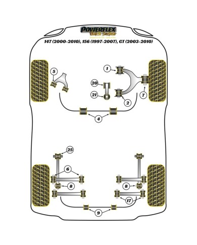 Silentblock Powerflex PFR1-819-14 Barra di Rinforzo Silentblock Powerflex PFR1-819-14 Barra di Rinforzo
