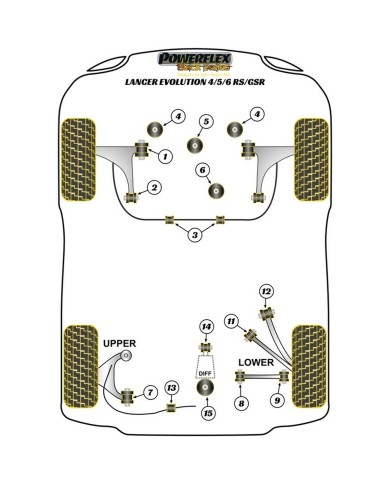 Silentblock Powerflex PFF44-108 Barra di Rinforzo Silentblock Powerflex PFF44-108 Barra di Rinforzo