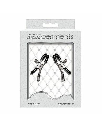 Morsetti per Capezzoli Sportsheets SS510-85 Nero/Argentato Morsetti per Capezzoli Sportsheets SS510-85 Nero/Argentato