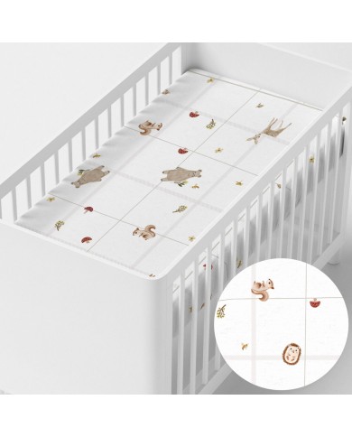 Lenzuolo con angoli HappyFriday MINI Bianco Multicolore 60 x 120 x 14 cm Lenzuolo con angoli HappyFriday MINI Bianco Multicolore 60 x 120 x 14 cm