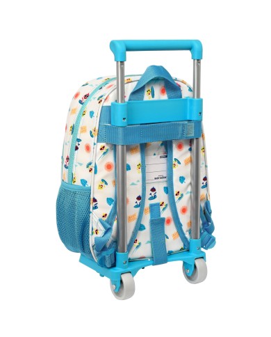 Trolley per la Scuola Baby Shark Surfing Azzurro Bianco 26 x 34 x 11 cm