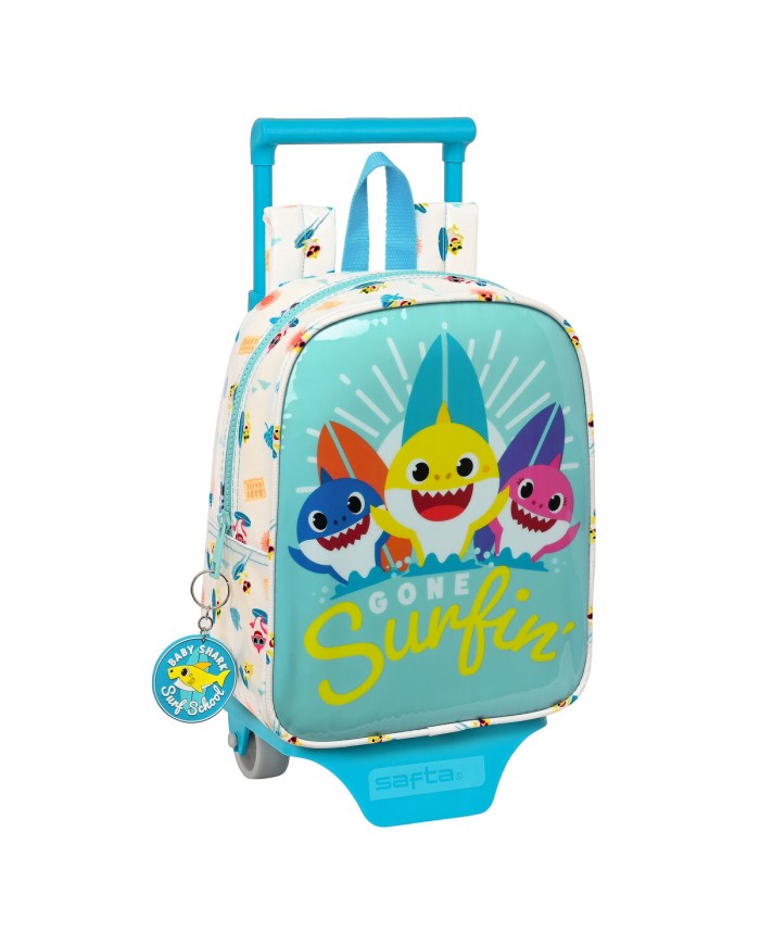 Trolley per la Scuola Baby Shark Surfing Azzurro Bianco 22 x 27 x 10 cm Trolley per la Scuola Baby Shark Surfing Azzurro Bianco 22 x 27 x 10 cm