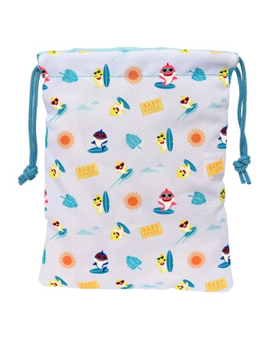 Cestino per la Merenda Baby Shark Surfing Azzurro Bianco PVC 20 x 25 x 1 cm Sacco