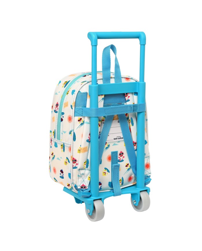 Trolley per la Scuola Baby Shark Surfing Azzurro Bianco 22 x 27 x 10 cm Trolley per la Scuola Baby Shark Surfing Azzurro Bianco 22 x 27 x 10 cm