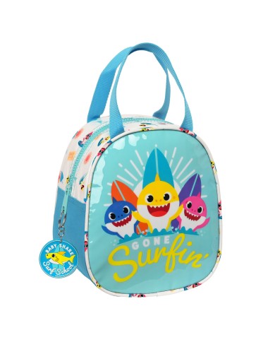 Portamerenda Termico Baby Shark Surfing Azzurro Bianco 19 x 22 x 14 cm