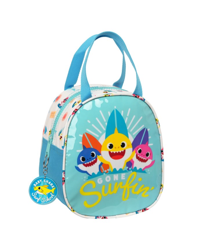 Portamerenda Termico Baby Shark Surfing Azzurro Bianco 19 x 22 x 14 cm