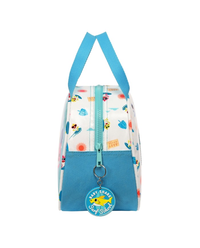 Portamerenda Termico Baby Shark Surfing Azzurro Bianco 19 x 22 x 14 cm