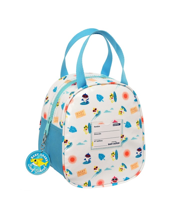 Portamerenda Termico Baby Shark Surfing Azzurro Bianco 19 x 22 x 14 cm