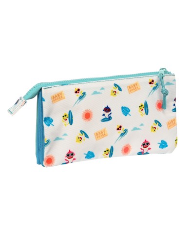 Portaoggetti Doppio Baby Shark Surfing Azzurro Bianco 22 x 12 x 3 cm