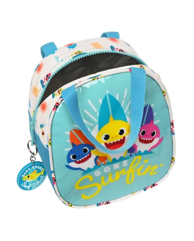 Portamerenda Termico Baby Shark Surfing Azzurro Bianco 19 x 22 x 14 cm