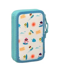 Astuccio Doppio Baby Shark Surfing Azzurro Bianco 12.5 x 19.5 x 4 cm (28 Pezzi) Astuccio Doppio Baby Shark Surfing Azzurro Bianco 12.5 x 19.5 x 4 cm (28 Pezzi)