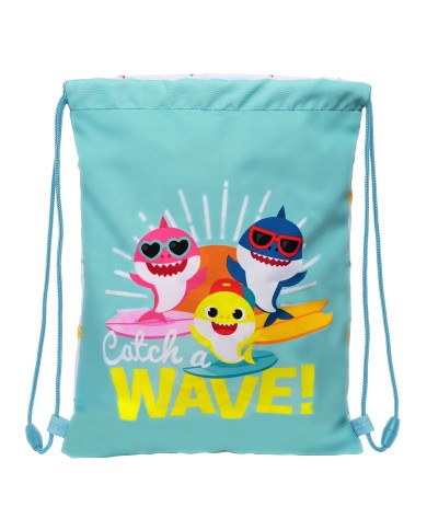 Zainetto con Cordini Baby Shark Surfing Azzurro Bianco 26 x 34 x 1 cm Zainetto con Cordini Baby Shark Surfing Azzurro Bianco 26 x 34 x 1 cm