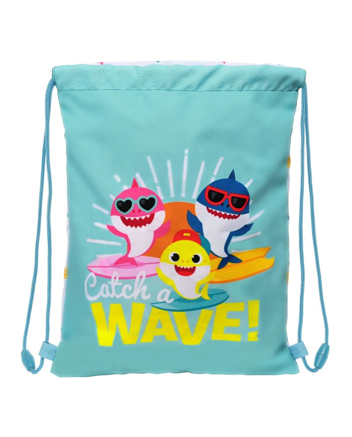 Zainetto con Cordini Baby Shark Surfing Azzurro Bianco 26 x 34 x 1 cm Zainetto con Cordini Baby Shark Surfing Azzurro Bianco 26 x 34 x 1 cm