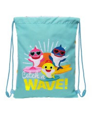 Zainetto con Cordini Baby Shark Surfing Azzurro Bianco 26 x 34 x 1 cm Zainetto con Cordini Baby Shark Surfing Azzurro Bianco 26 x 34 x 1 cm