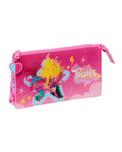 Portaoggetti Triplo Trolls Rosa 22 x 12 x 3 cm
