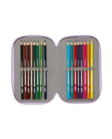 Plumier Triplo Wish Lilla 12.5 x 19.5 x 5.5 cm (36 Pezzi)