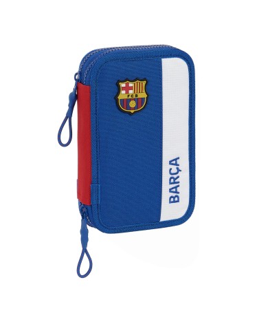 Astuccio Doppio F.C. Barcelona Azzurro Rosso Granato 12.5 x 19.5 x 4 cm (28 Pezzi)