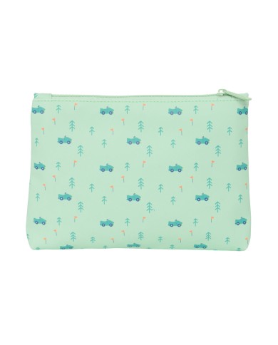 Astuccio Scuola Safta Coches Macchine Verde 23 x 16 x 3 cm
