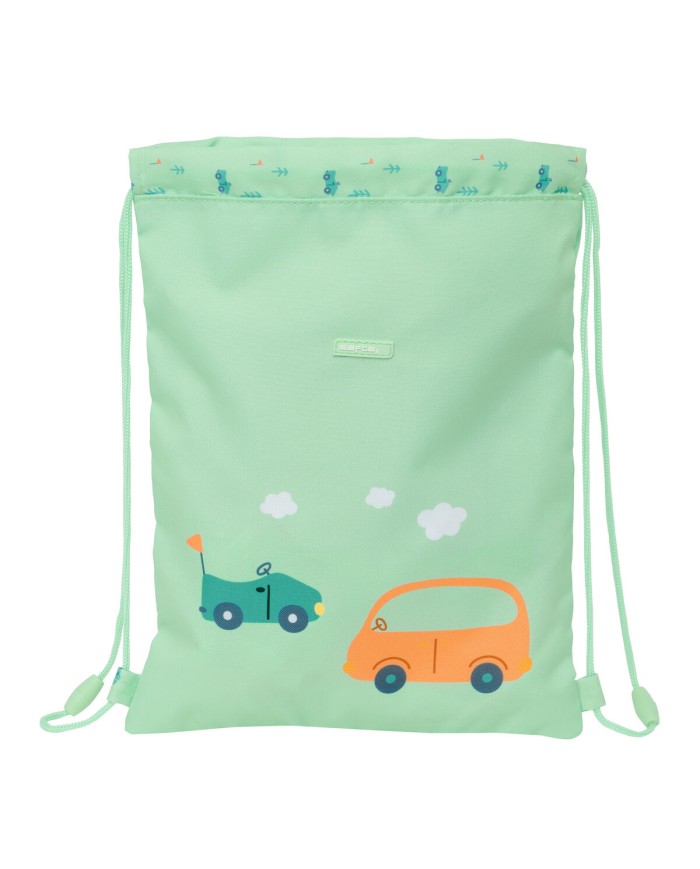 Zainetto con Cordini Safta Coches Verde 26 x 34 x 1 cm Zainetto con Cordini Safta Coches Verde 26 x 34 x 1 cm