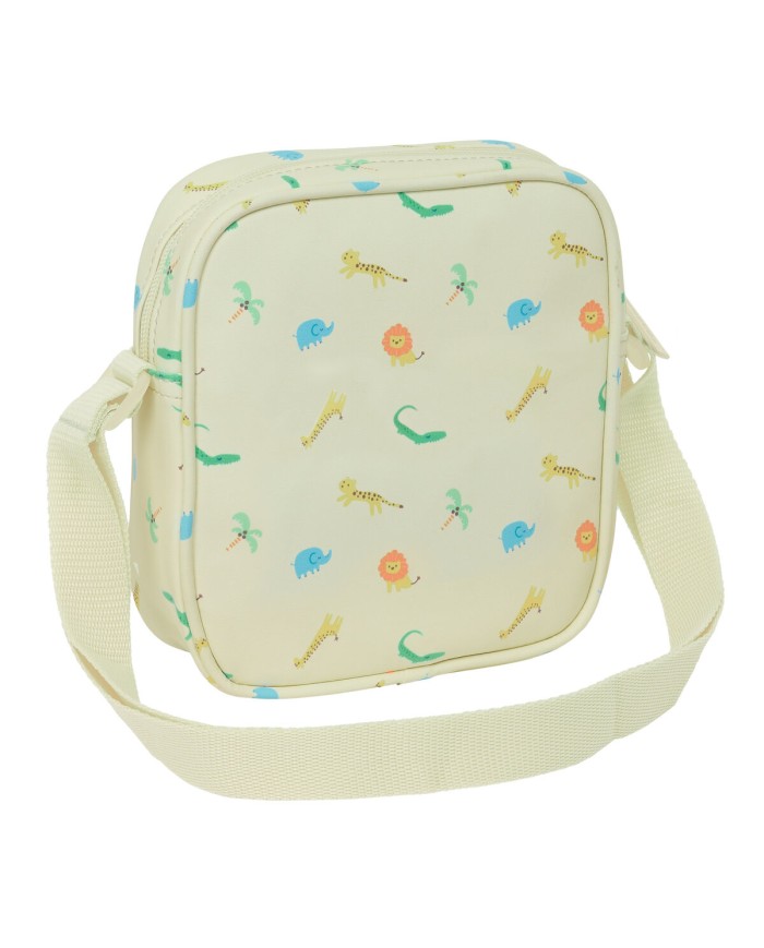 Borsa a Tracolla Safta Giungla Beige 16 x 18 x 4 cm