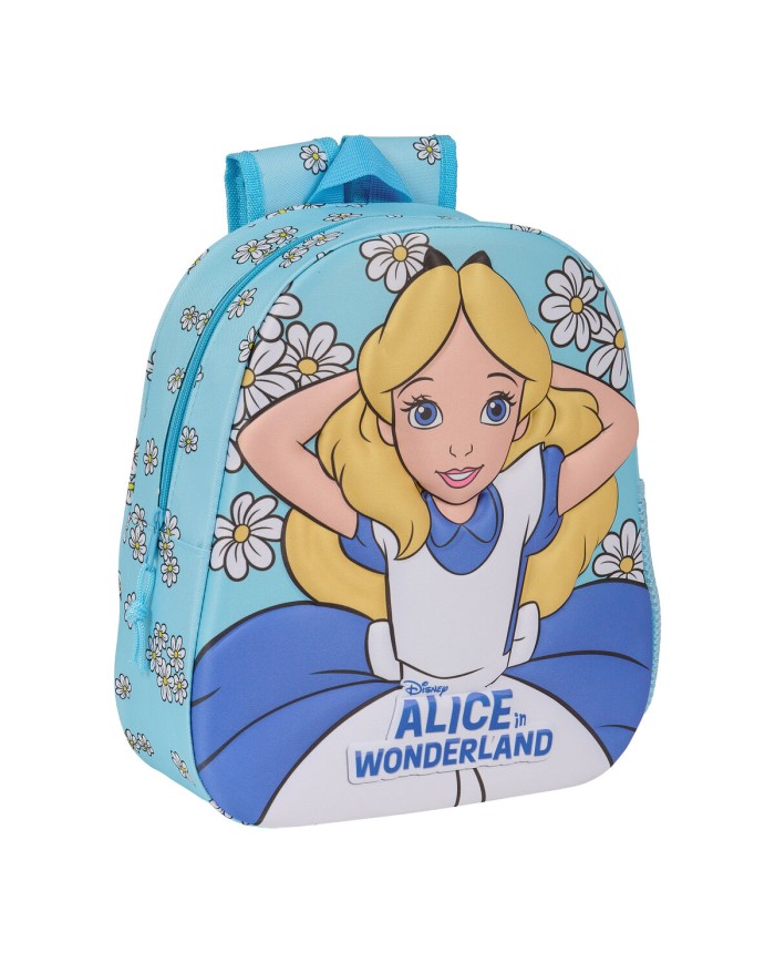 Zaino per Bambini 3D Clásicos Disney Alice in Wonderland Blu cielo 27 x 33 x 10 cm Zaino per Bambini 3D Clásicos Disney Alice in Wonderland Blu cielo 27 x 33 x 10 cm