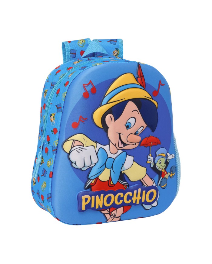 Zaino per Bambini 3D Clásicos Disney Pinochio Azzurro 27 x 33 x 10 cm Zaino per Bambini 3D Clásicos Disney Pinochio Azzurro 27 x 33 x 10 cm