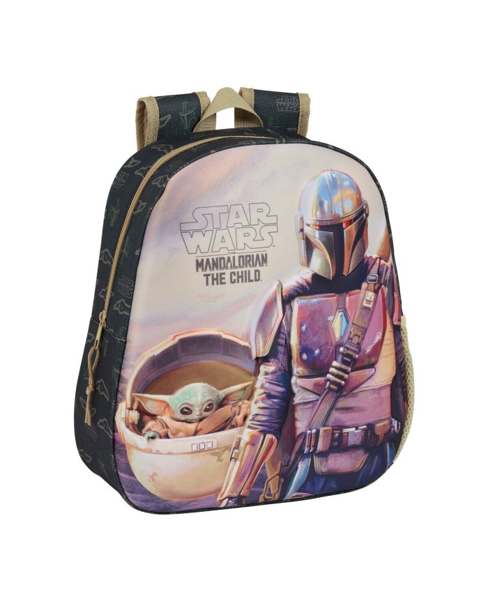 Zaino per Bambini 3D The Mandalorian Nero Beige 27 x 33 x 10 cm Zaino per Bambini 3D The Mandalorian Nero Beige 27 x 33 x 10 cm