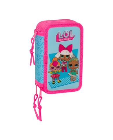 Plumier Triplo LOL Surprise! Divas Azzurro 12.5 x 19.5 x 5.5 cm (36 Pezzi)