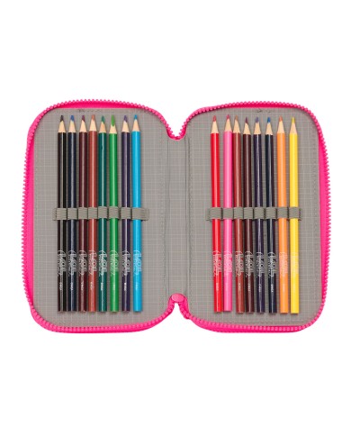 Plumier Triplo LOL Surprise! Divas Azzurro 12.5 x 19.5 x 5.5 cm (36 Pezzi)