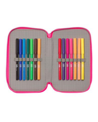 Plumier Triplo LOL Surprise! Divas Azzurro 12.5 x 19.5 x 5.5 cm (36 Pezzi)