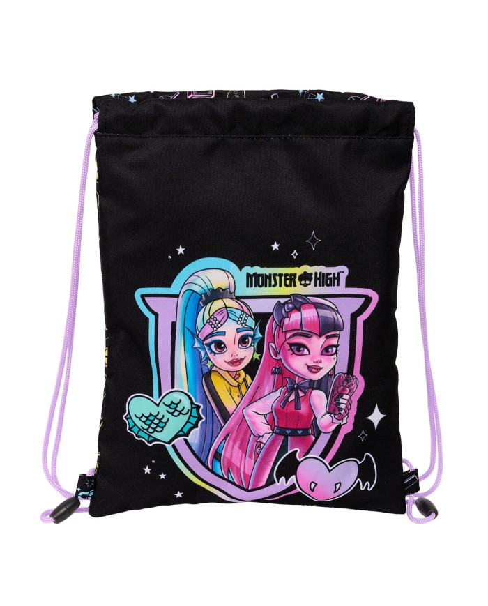 Zainetto con Cordini Monster High Nero 26 x 34 x 1 cm