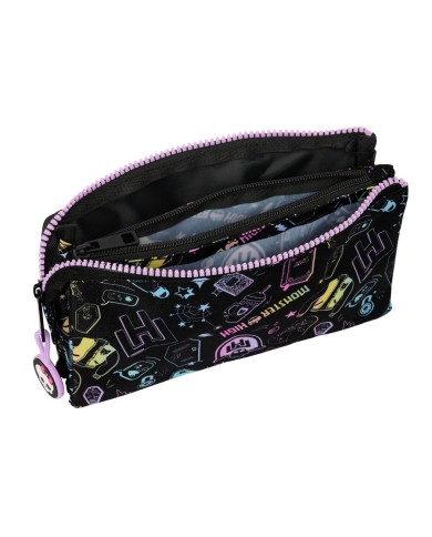 Astuccio Scuola Monster High Nero 22 x 12 x 3 cm