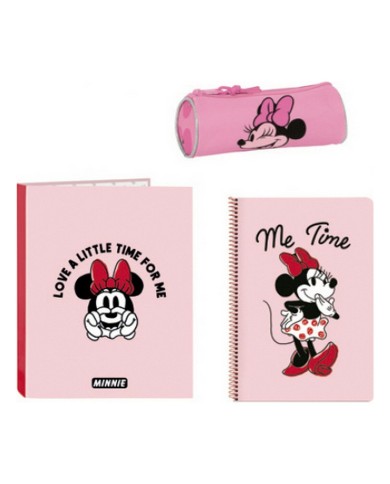 Set di Cancelleria Minnie Mouse Loving Rosa A4 3 Pezzi Set di Cancelleria Minnie Mouse Loving Rosa A4 3 Pezzi