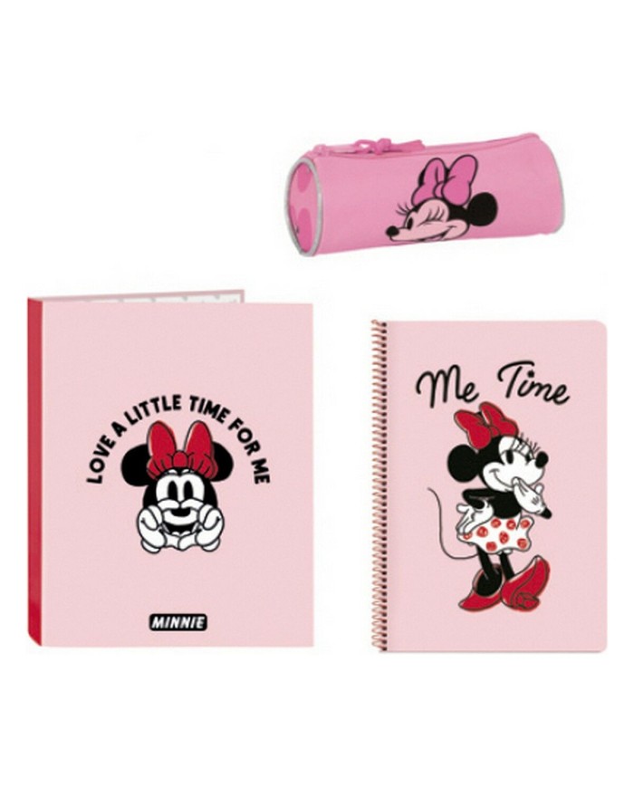 Set di Cancelleria Minnie Mouse Loving Rosa A4 3 Pezzi Set di Cancelleria Minnie Mouse Loving Rosa A4 3 Pezzi