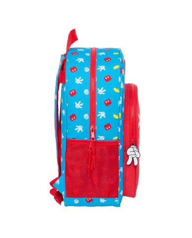 Zaino Scuola Mickey Mouse Clubhouse Fantastic Azzurro Rosso 33 x 42 x 14 cm