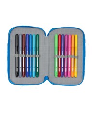 Astuccio Doppio Donald Azzurro 12.5 x 19.5 x 4 cm (28 Pezzi)