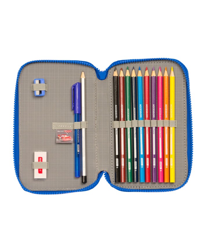 Astuccio Doppio Cars Race ready Azzurro 12.5 x 19.5 x 4 cm (28 Pezzi) Astuccio Doppio Cars Race ready Azzurro 12.5 x 19.5 x 4 cm (28 Pezzi)