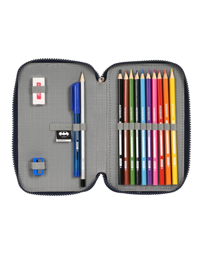 Astuccio Doppio Batman Legendary Blu Marino 12.5 x 19.5 x 4 cm (28 Pezzi) Astuccio Doppio Batman Legendary Blu Marino 12.5 x 19.5 x 4 cm (28 Pezzi)