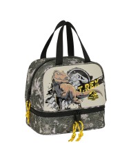 Portamerenda Jurassic World Warning Grigio 20 x 20 x 15 cm Portamerenda Jurassic World Warning Grigio 20 x 20 x 15 cm