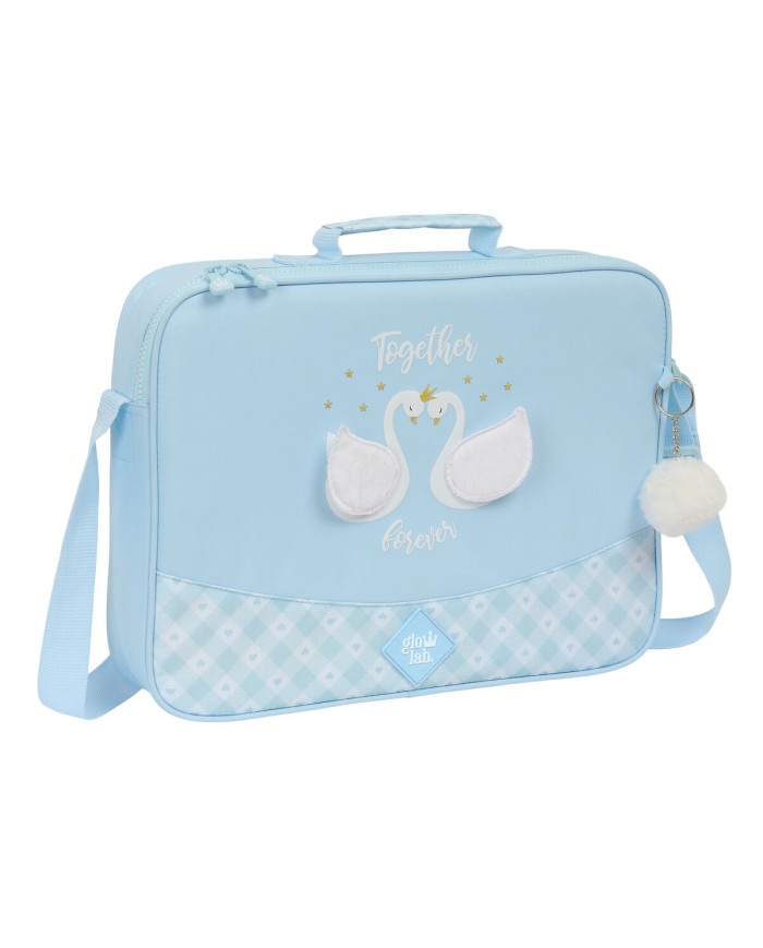 Borsa per la scuola Glow Lab Cisnes Azzurro Chiaro 38 x 28 x 6 cm