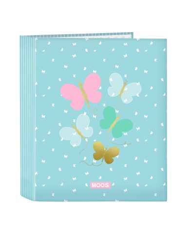 Raccoglitore ad anelli Moos Butterflies Azzurro A4 27 x 33 x 6 cm Raccoglitore ad anelli Moos Butterflies Azzurro A4 27 x 33 x 6 cm