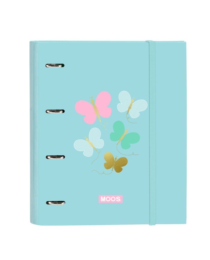 Raccoglitore ad anelli Moos Butterflies Azzurro 27 x 32 x 3.5 cm