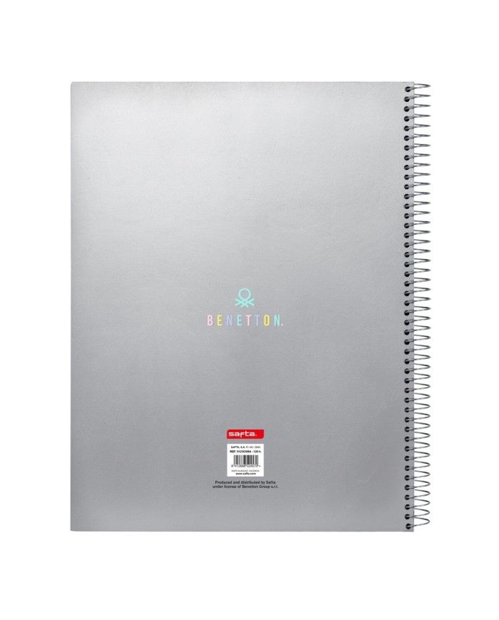 Agenda Benetton Silver Argentato A4 120 Fogli