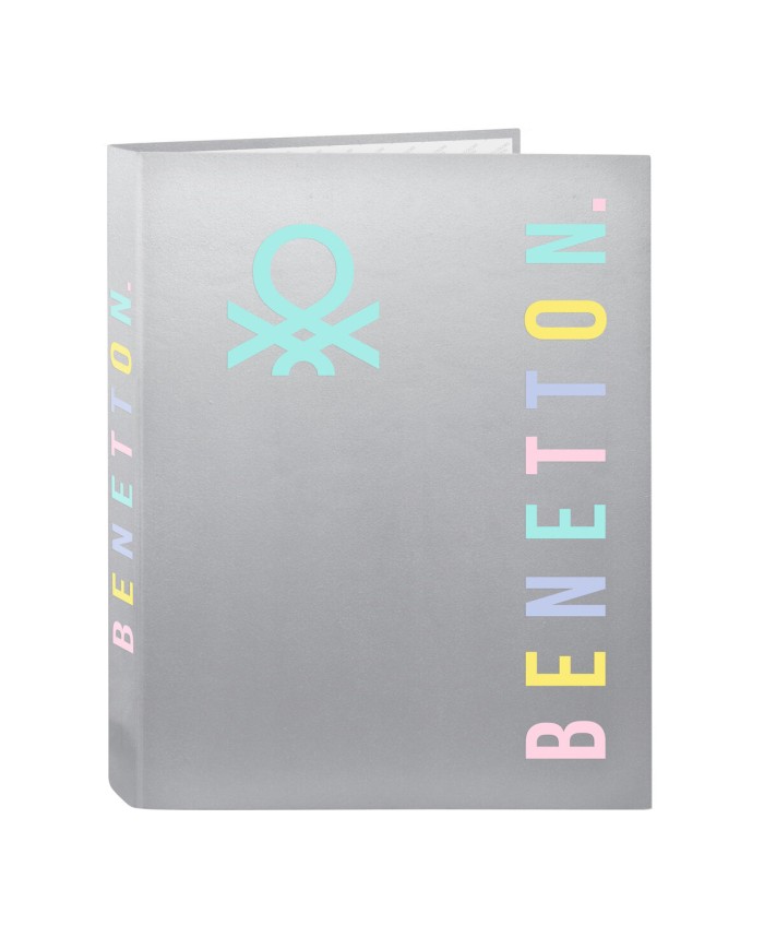 Raccoglitore ad anelli Benetton Silver Argentato A4 26.5 x 33 x 4 cm