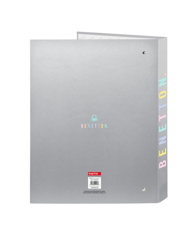 Raccoglitore ad anelli Benetton Silver Argentato A4 26.5 x 33 x 4 cm Raccoglitore ad anelli Benetton Silver Argentato A4 26.5 x 33 x 4 cm